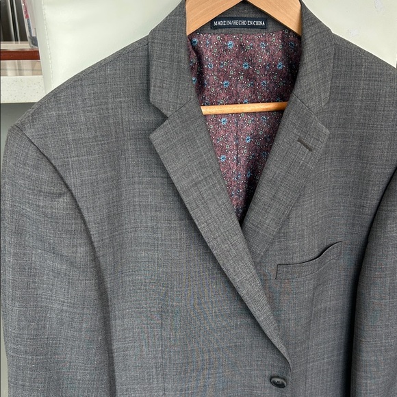 PENGUIN Men’s Gray Wool Blend Sport Coat Blazer 46R Office Work - Picture 1 of 16